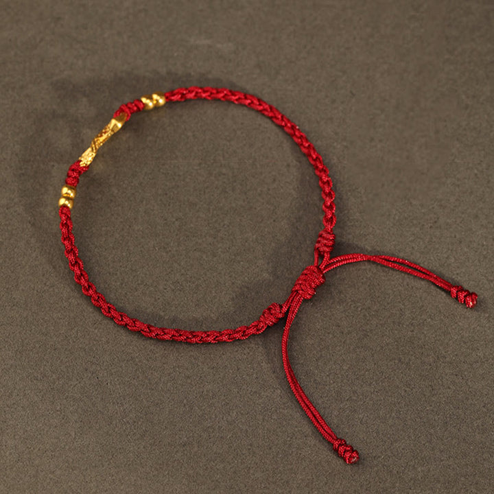 Buddha Stones 999 Gold Jahr der Schlange Ewiger Endloser Knoten Unendlichkeit Handgemachtes Glücksarmband - image 12