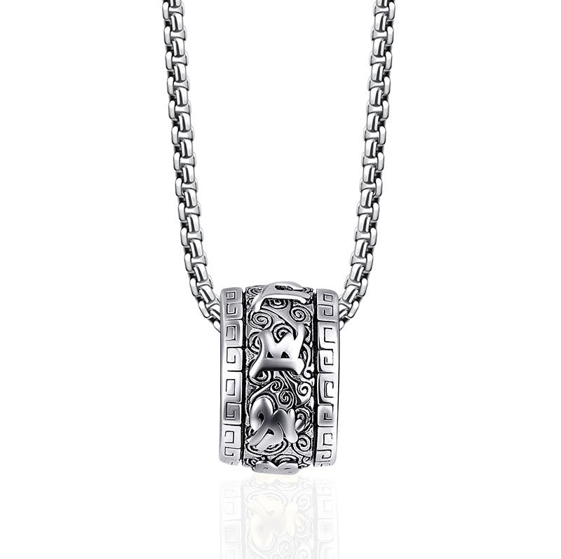 Buddha Stones tibetischen Om Mani Padme Hum Titan Stahl Frieden Halskette Anhänger - Silbernes Om Mani Padme Hum - image 8