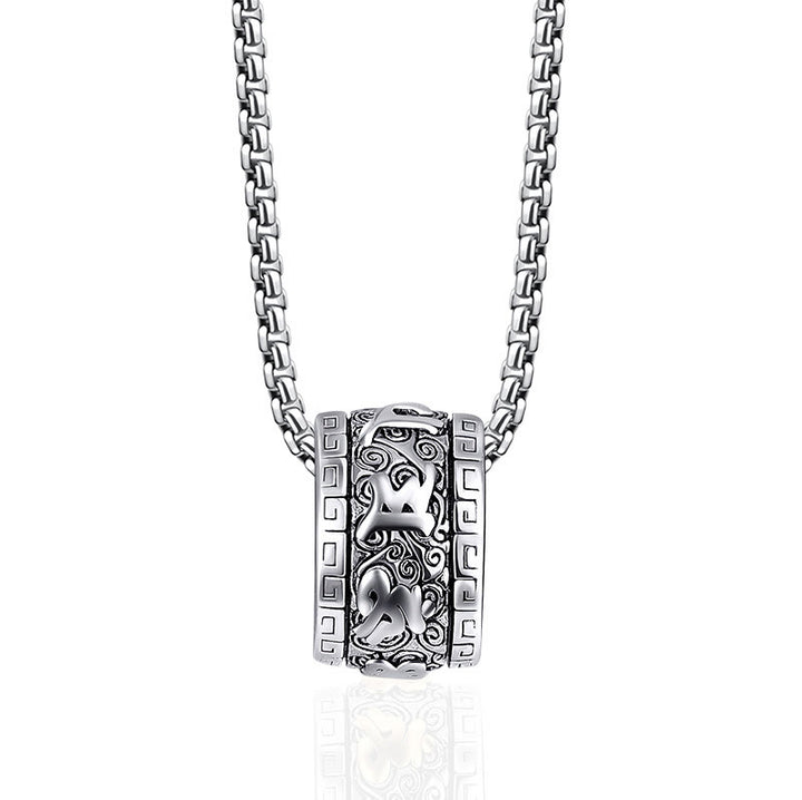 Buddha Stones tibetischen Om Mani Padme Hum Titan Stahl Frieden Halskette Anhänger - Silbernes Om Mani Padme Hum - image 8