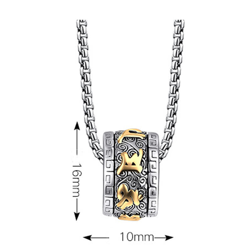 Buddha Stones tibetischen Om Mani Padme Hum Titan Stahl Frieden Halskette Anhänger - image 5