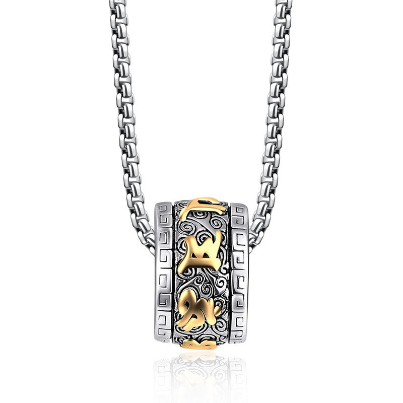 Buddha Stones tibetischen Om Mani Padme Hum Titan Stahl Frieden Halskette Anhänger - image 6