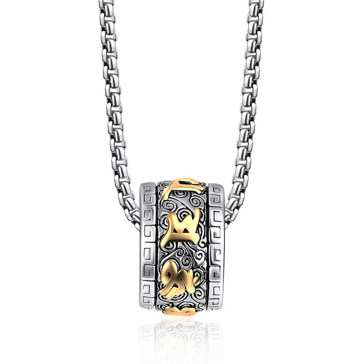 Buddha Stones tibetischen Om Mani Padme Hum Titan Stahl Frieden Halskette Anhänger - image 6