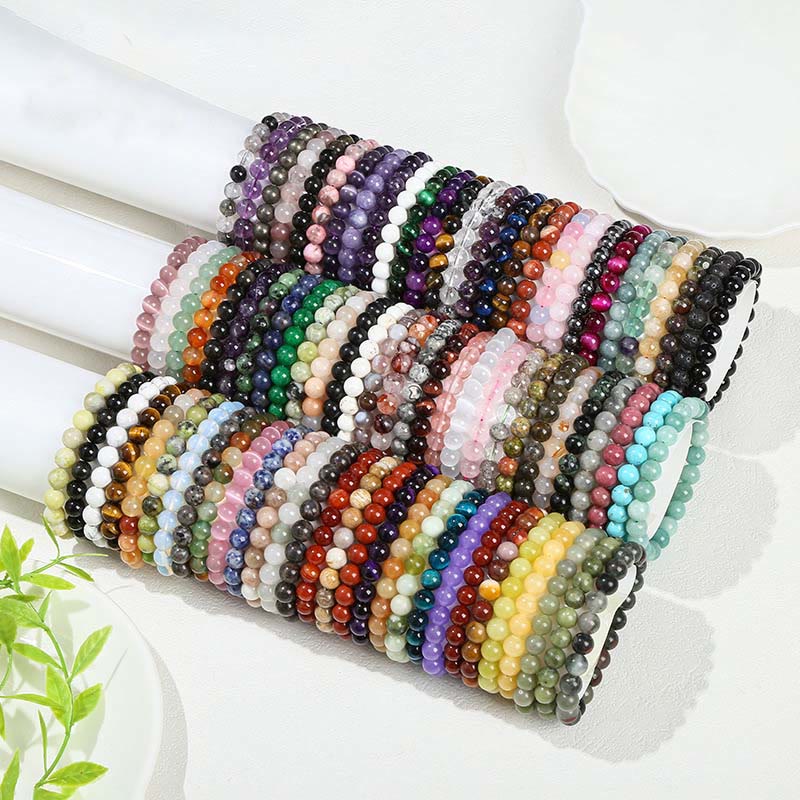 Buddha Stones Verschiedene Kristallsteine Amethyst Grüner Aventurin Rosenquarz Heilarmband - image 1