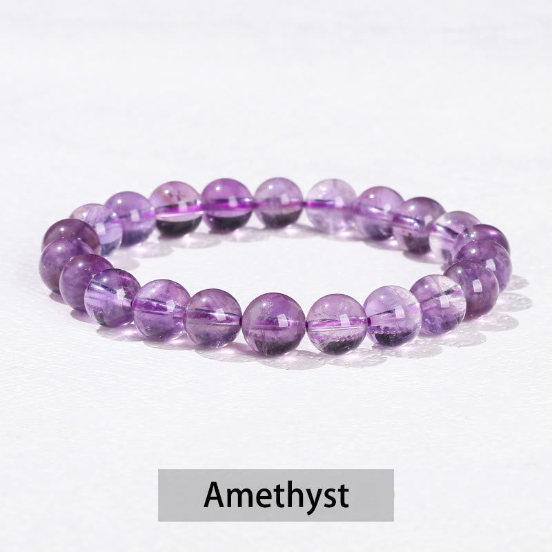 Buddha Stones Verschiedene Kristallsteine Amethyst Grüner Aventurin Rosenquarz Heilarmband - Amethyst - 10 mm (Handgelenkumfang 14–16 cm) - image 5