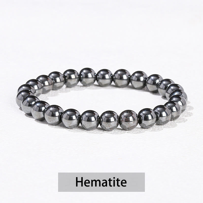 Buddha Stones Verschiedene Kristallsteine Amethyst Grüner Aventurin Rosenquarz Heilarmband - Hematit - 10 mm (Handgelenkumfang 14–16 cm) - image 37