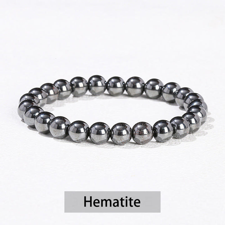 Buddha Stones Verschiedene Kristallsteine Amethyst Grüner Aventurin Rosenquarz Heilarmband - Hematit - 10 mm (Handgelenkumfang 14–16 cm) - image 37