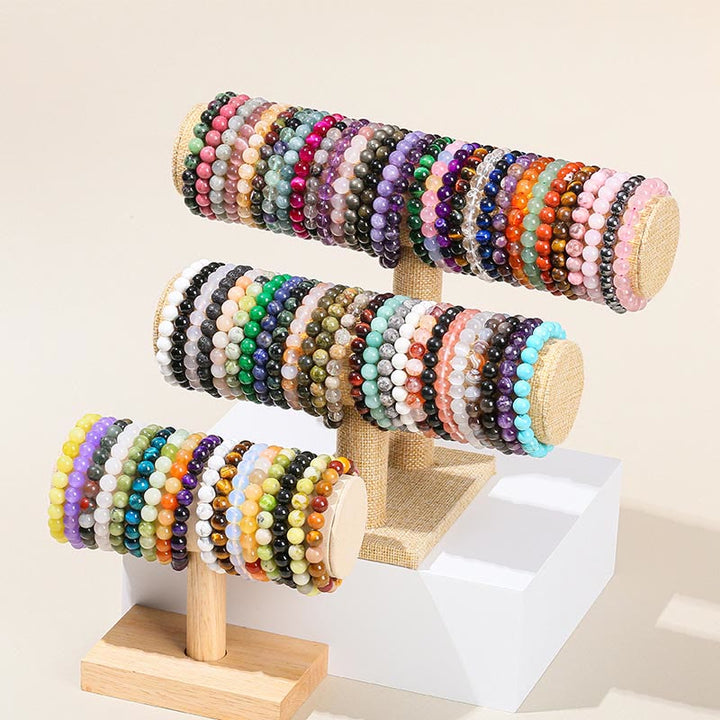 Buddha Stones Verschiedene Kristallsteine Amethyst Grüner Aventurin Rosenquarz Heilarmband - image 2