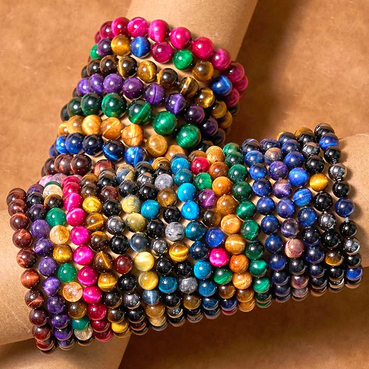Buddha Stones Verschiedene Tigerauge Vertrauensarmband