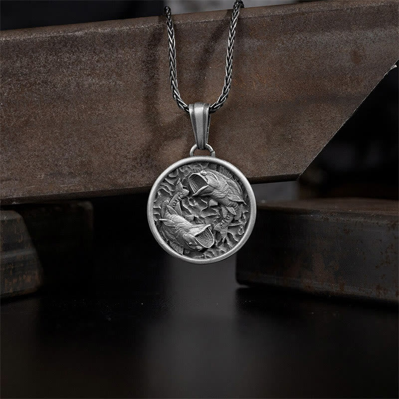 Buddha Stones, reines Zinn, Polieren, Koi-Fisch, Reichtum, Halskettenanhänger - Koi-Fische aus reiner Dose - image 1