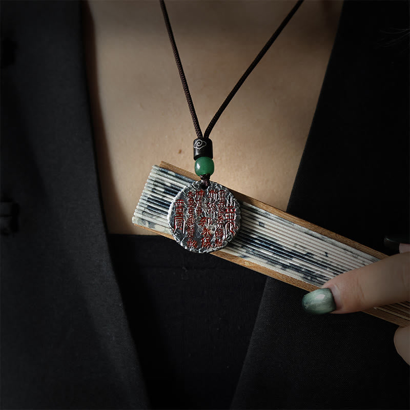 Halskette mit Anhänger „Buddha Stones“ aus 999er Sterlingsilber und 24 Karat Gold, Bagua, Tai Chi, Yin-Yang-Design, Berggeister, Geld ausgeben, Harmonie - image 3