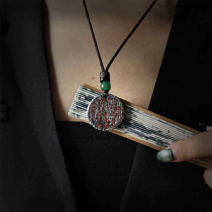 Halskette mit Anhänger „Buddha Stones“ aus 999er Sterlingsilber und 24 Karat Gold, Bagua, Tai Chi, Yin-Yang-Design, Berggeister, Geld ausgeben, Harmonie - image 3