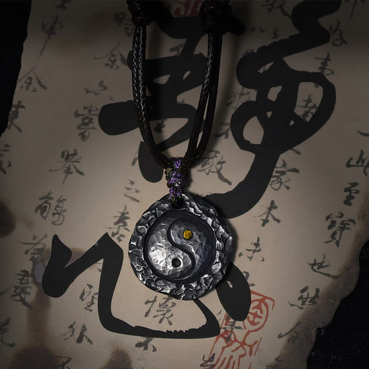 Buddha Stones 999 Sterling Silber Tai Chi Yin Yang Design Harmony Halskette Anhänger - image 2