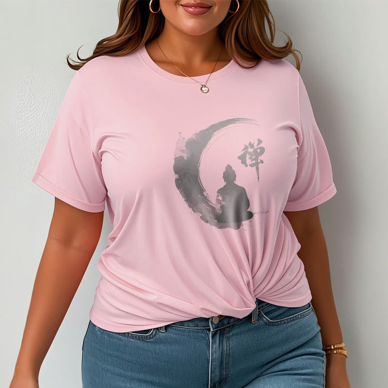 T-Shirt mit Buddha Stones und meditierendem Buddha-Muster aus Baumwolle - image 10