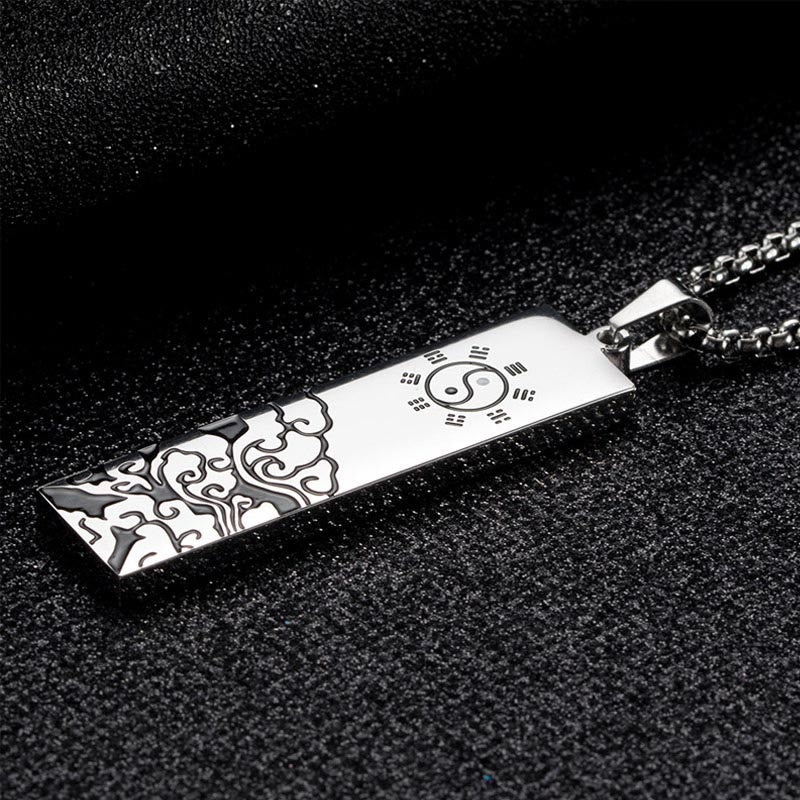 Buddha Stones Das Neun-Wort-Mantra Titanstahl Bagua Yin Yang Balance Halskette Anhänger - image 5