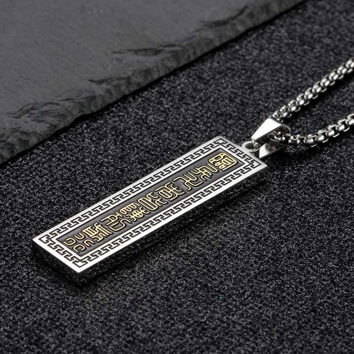 Buddha Stones Das Neun-Wort-Mantra Titanstahl Bagua Yin Yang Balance Halskette Anhänger - image 4