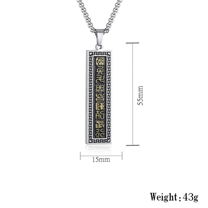 Buddha Stones Das Neun-Wort-Mantra Titanstahl Bagua Yin Yang Balance Halskette Anhänger - image 9