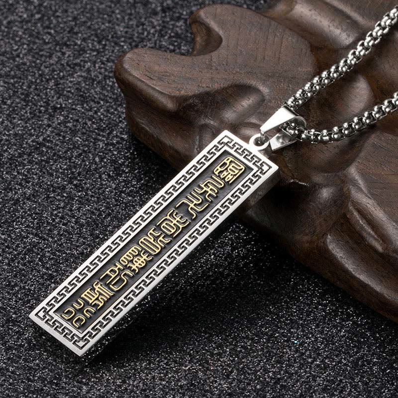 Buddha Stones Das Neun-Wort-Mantra Titanstahl Bagua Yin Yang Balance Halskette Anhänger - image 2