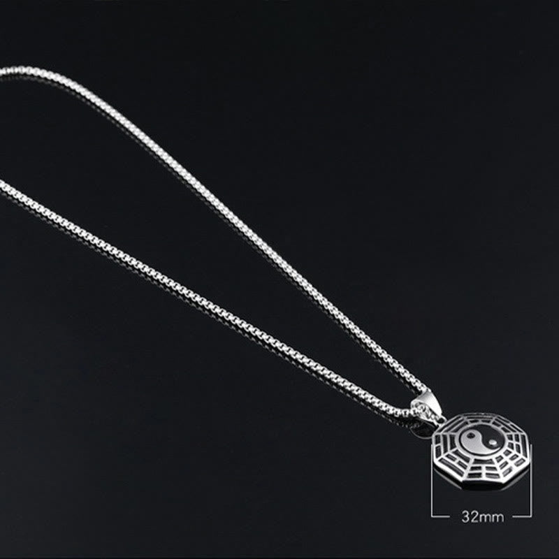 Buddha Stones Titan Stahl Bagua Yin Yang Muster Balance Halskette Anhänger - image 17