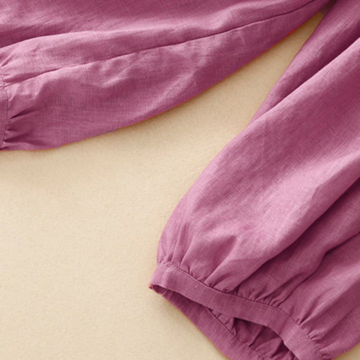 Buddha Stones Lässige, schlichte, einfarbige Leinenhose für Damen mit Taschen - image 12