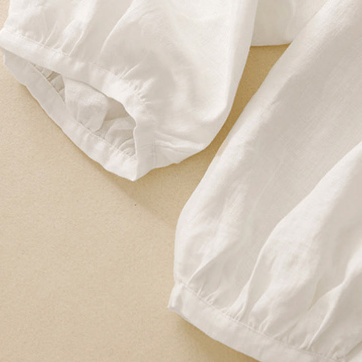 Buddha Stones Lässige, schlichte, einfarbige Leinenhose für Damen mit Taschen - image 17