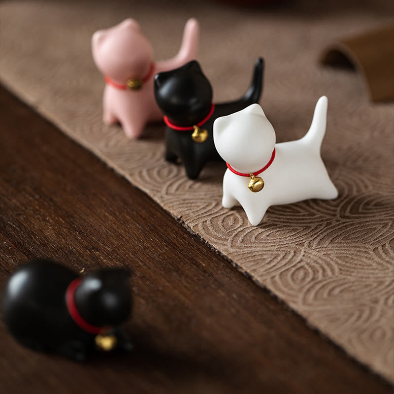 Buddha Stones Mini süße stehend liegend Katze Tee Haustier Keramik Home Schreibtisch Figur Dekoration - image 17