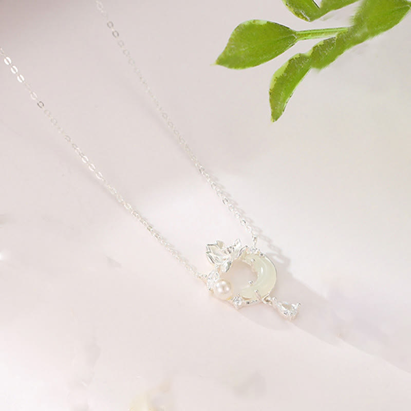 Buddha Stones Hetian Jade 925 Sterling Silber Zirkonia Perlen Halskette Anhänger - image 7