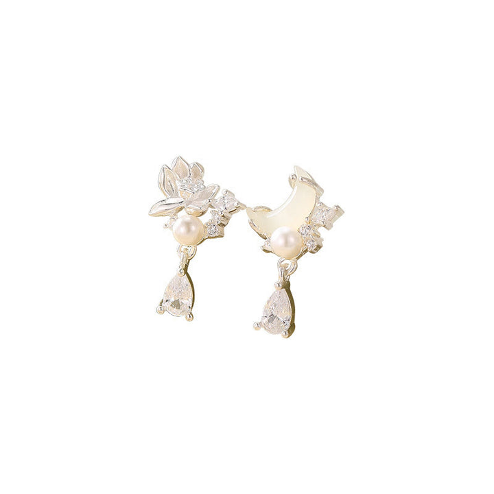 Buddha Stones Hetian Jade 925 Sterling Silber Zirkonia Perle Fülle Ohrringe  - image 10