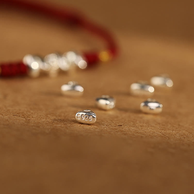 Buddha Stones 925 Sterling Silber Schnur Schutz Glück Ultradünnes geflochtenes Armband Fußkettchen - image 9