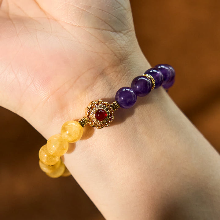Buddha Stones Citrin Amethyst Pleasure Armband
