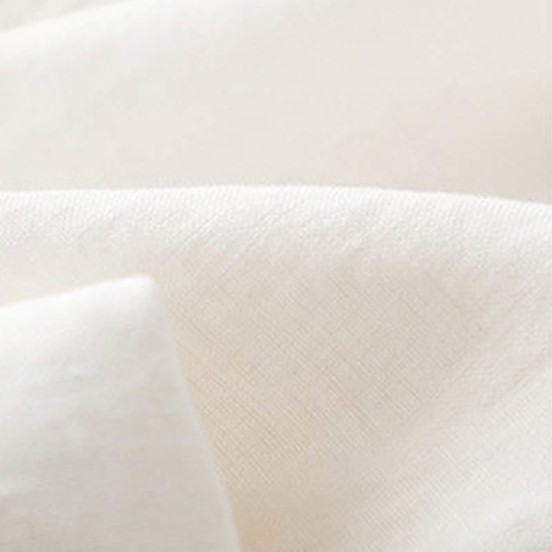 Buddha Stones Lässige, einfarbige, seitliche Faltenhose aus Baumwollleinen für Damen mit weitem Bein und Taschen