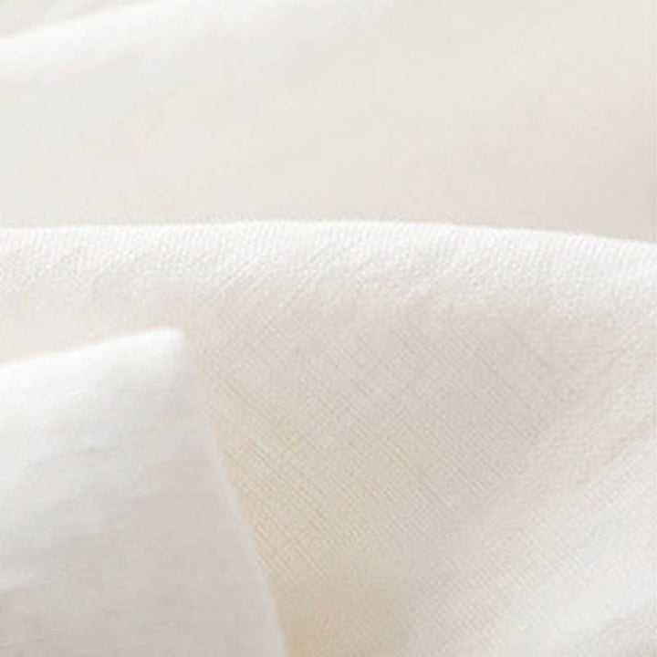 Buddha Stones Lässige, einfarbige, seitliche Faltenhose aus Baumwollleinen für Damen mit weitem Bein und Taschen