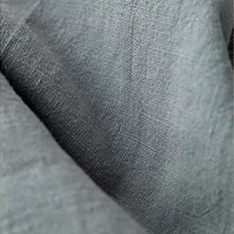 Buddha Stones Lässige, einfarbige Damenhose aus Baumwollleinen mit Kordelzug und Taschen - image 3