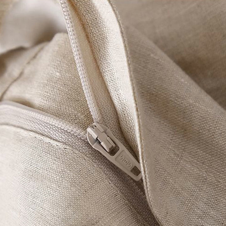 Buddha Stones - Unifarbene, plissierte Shorts aus Baumwollleinen mit Reißverschluss und Taschen - image 13