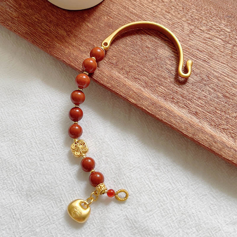 Buddha Stones Südroter Achat Fu Charakter Barren Halbarmband