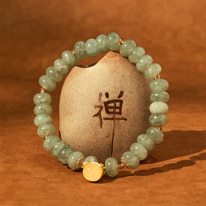 Buddha Stones Erdbeerquarz Cyan Jade Glückskatze Perlen Heilung Armband - image 15