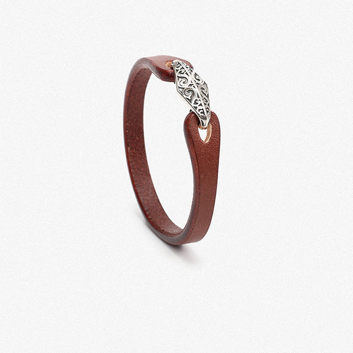 Buddha Stones 925 Sterling Silber Leder Mehrreihiges Schutzarmband