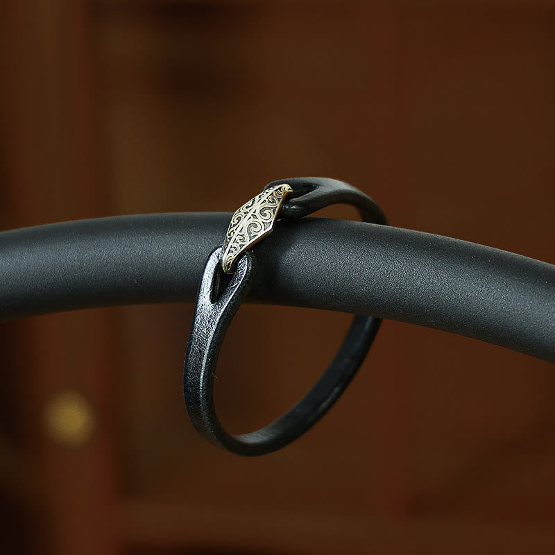 Buddha Stones 925 Sterling Silber Leder Mehrreihiges Schutzarmband