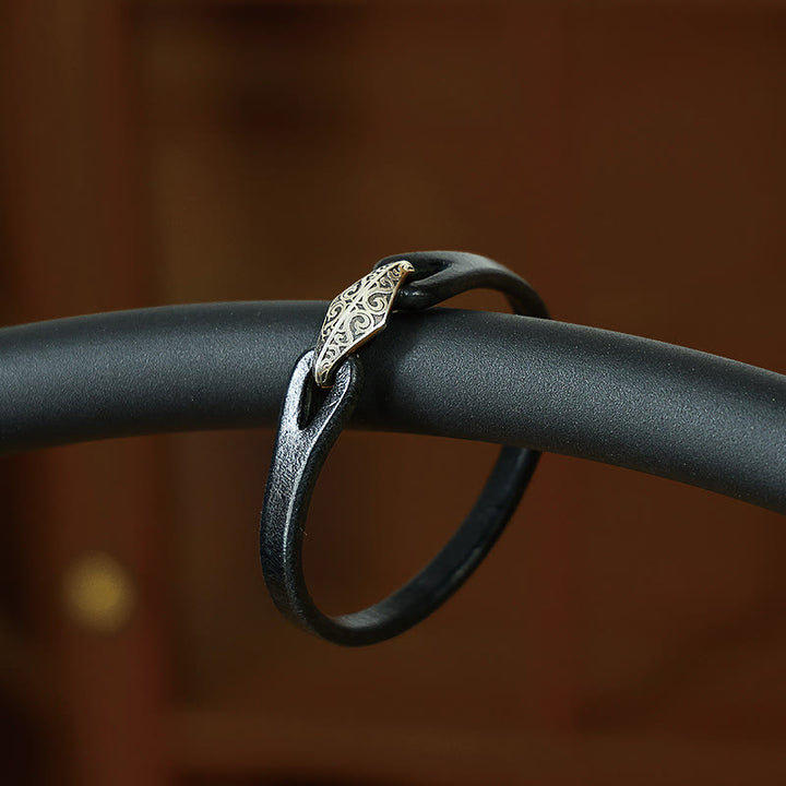 Buddha Stones 925 Sterling Silber Leder Mehrreihiges Schutzarmband