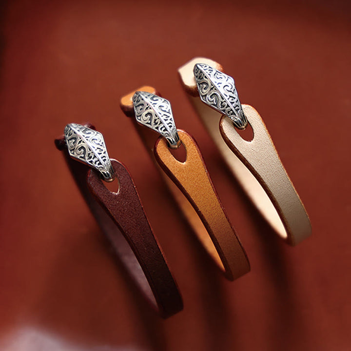 Buddha Stones 925 Sterling Silber Leder Mehrreihiges Schutzarmband