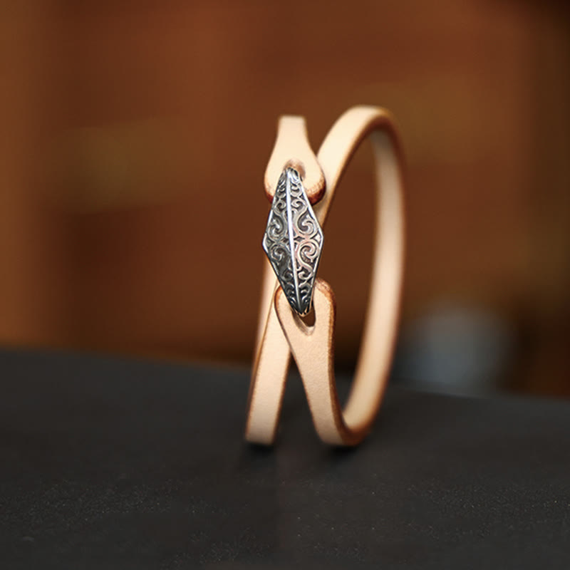 Buddha Stones 925 Sterling Silber Leder Mehrreihiges Schutzarmband