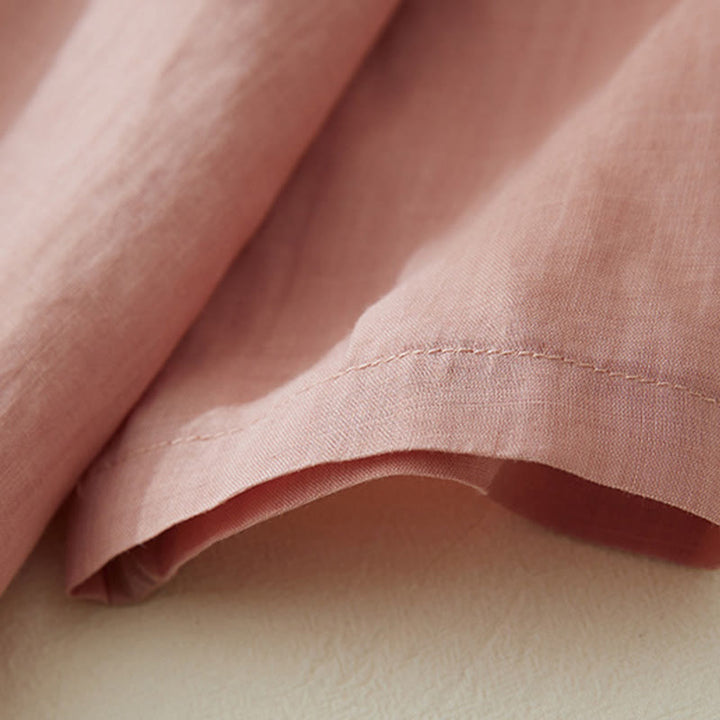 Lässiges Damen-Hemd aus Baumwolle und Leinen mit Buddha Stones -Stickerei und Pflanzen-Design - image 7