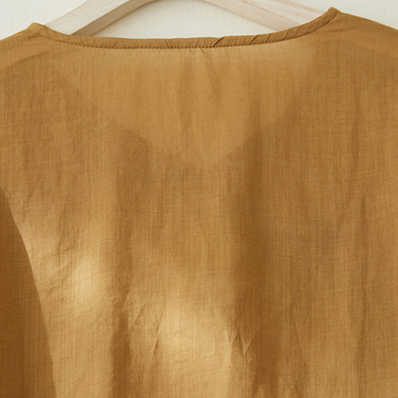 Lässiges Damen-Hemd aus Baumwolle und Leinen mit Buddha Stones -Stickerei und Pflanzen-Design - image 17