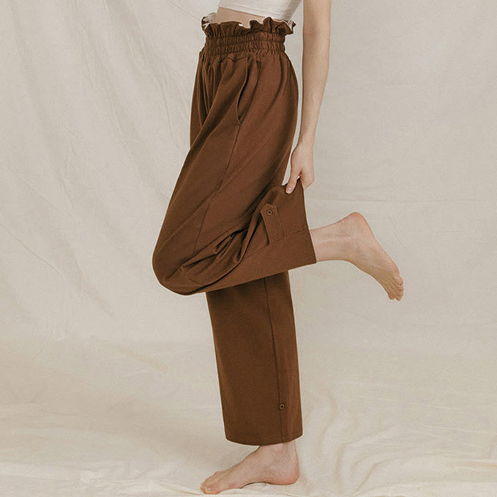 Buddha Stones Lässige Schnalle Lockere Spandexhose für Damen mit Taschen - image 6