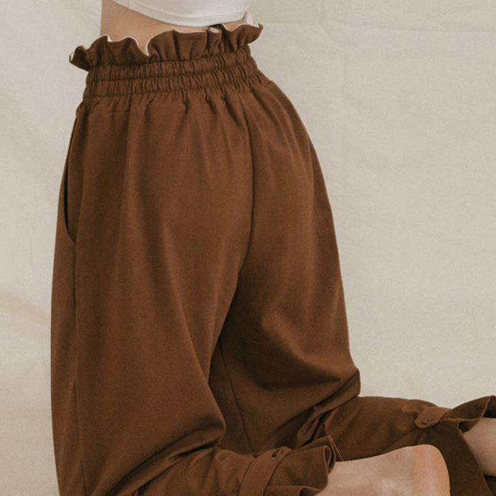 Buddha Stones Lässige Schnalle Lockere Spandexhose für Damen mit Taschen - image 8