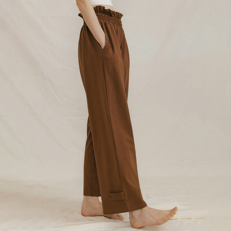 Buddha Stones Lässige Schnalle Lockere Spandexhose für Damen mit Taschen - image 5