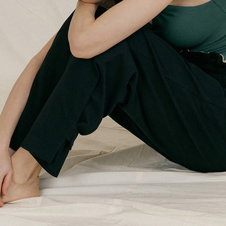 Buddha Stones Lässige Schnalle Lockere Spandexhose für Damen mit Taschen - image 14