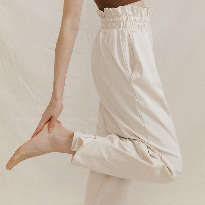 Buddha Stones Lässige Schnalle Lockere Spandexhose für Damen mit Taschen - image 19