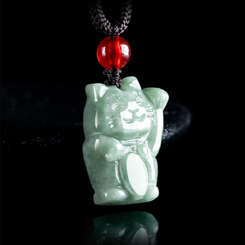 Buddha Stones Glückskatze Jade Fülle Halskette Anhänger - image 2