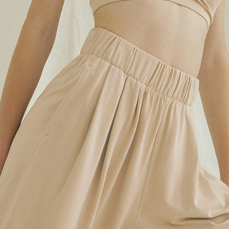 Buddha Stones Lässige, schlichte, atmungsaktive, lockere Leica-Haremshose für Damen mit Taschen - image 5