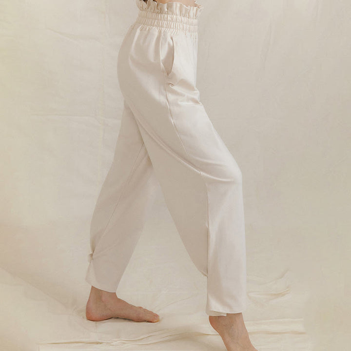 Buddha Stones Lässige Schnalle Lockere Spandexhose für Damen mit Taschen - image 21